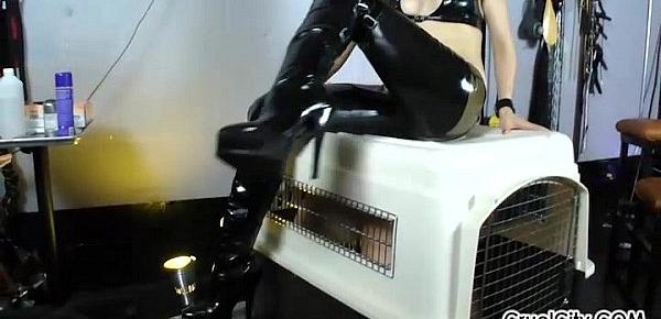  Canine Slave Worships Isobel&039;s Shiny Leather Boots!